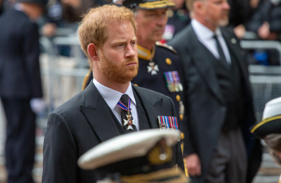 Prinz Harry bei der Beerdigung von Queen Elizabeth credit:Bang Showbiz