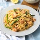 <p>Prawn linguine with <a href="https://britishasparagus.com/" rel="nofollow noopener" target="_blank" data-ylk="slk:British asparagus;elm:context_link;itc:0;sec:content-canvas" class="link ">British asparagus</a> and delicious garlic buttery sauce = Heaven. This'll soon become your go-to <a href="https://www.delish.com/uk/pasta-recipes/" rel="nofollow noopener" target="_blank" data-ylk="slk:pasta;elm:context_link;itc:0;sec:content-canvas" class="link ">pasta</a> dish for <a href="https://www.delish.com/uk/cooking/recipes/g32768299/easy-dinner-recipes/" rel="nofollow noopener" target="_blank" data-ylk="slk:weeknight dinners;elm:context_link;itc:0;sec:content-canvas" class="link ">weeknight dinners</a>. </p><p>Get the <a href="https://www.delish.com/uk/cooking/recipes/a36208799/prawn-linguine/" rel="nofollow noopener" target="_blank" data-ylk="slk:Garlic Butter Prawn Linguine;elm:context_link;itc:0;sec:content-canvas" class="link ">Garlic Butter Prawn Linguine</a> recipe. </p>