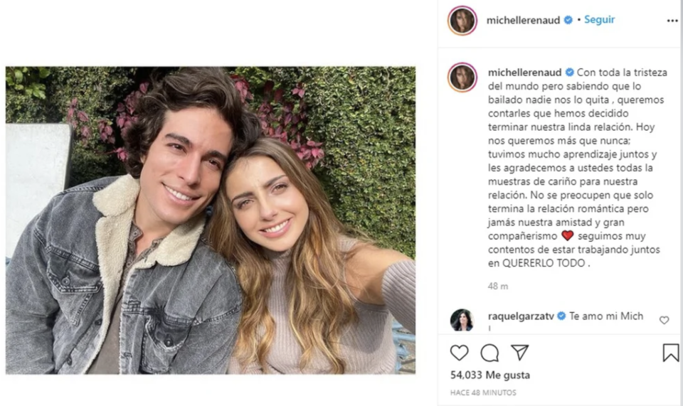 Instagram @Michelle Renaud y Danilo Carrera 