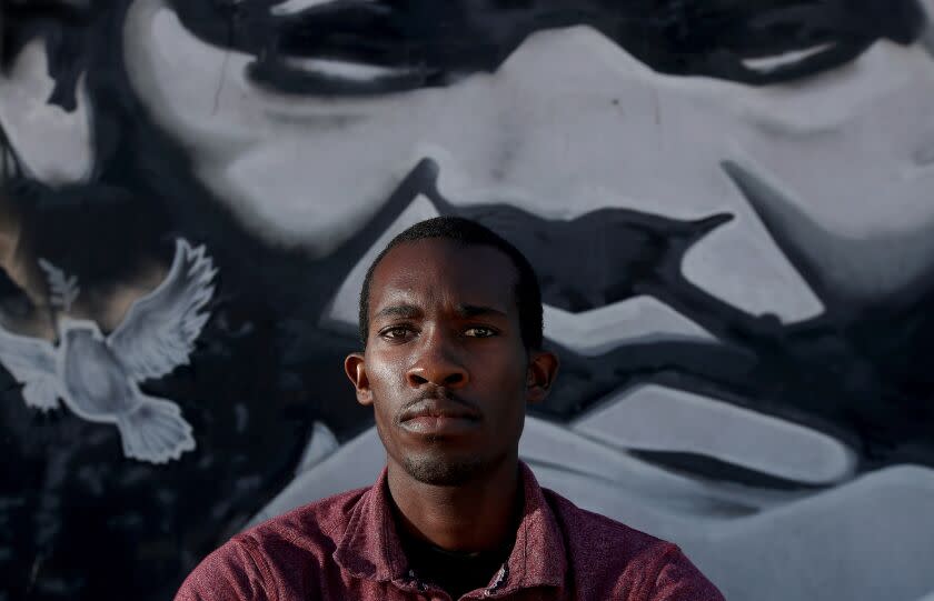 LOS ANGELES, CALIF. SEP 21, 2022. Bernard Robins, a former Los Angeles police officer who was detained outside his South L.A. home by fellow LAPD officers, is publicly accusing some of his former colleagues of biased policing. (Luis Sinco / Los Angeles Times)