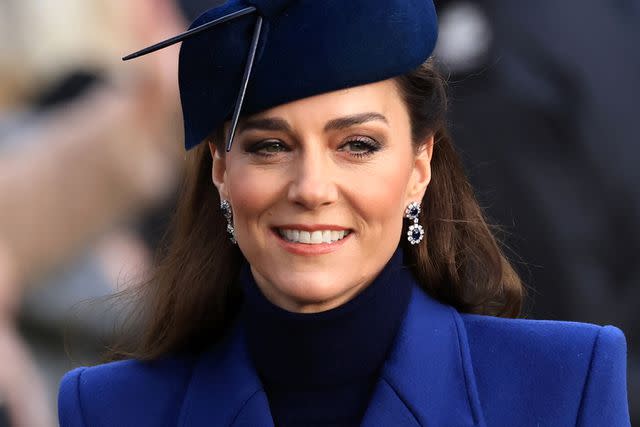 <p>Stephen Pond/Getty</p> Kate Middleton attends Christmas mass on Dec. 25, 2023