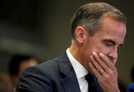 Governor of the Bank of England Mark Carney sits before delivering the Michel Camdessus Central Banking Lecture at the the International Monetary Fund in Washington, U.S., September 18, 2017. REUTERS/Joshua Roberts