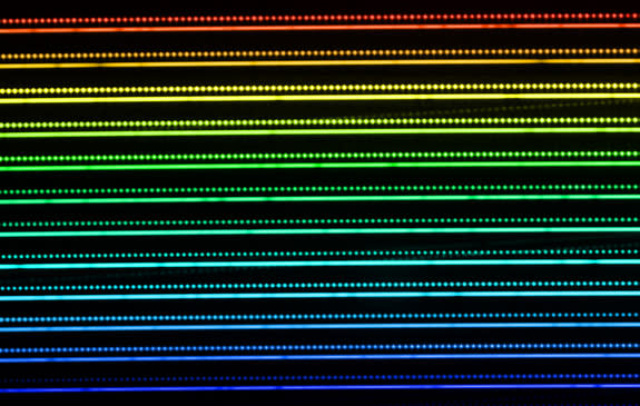 This picture illustrates part of a spectrum of a star obtained using the HARPS instrument on the ESO 3.6-metre telescope at the La Silla Observatory in Chile.