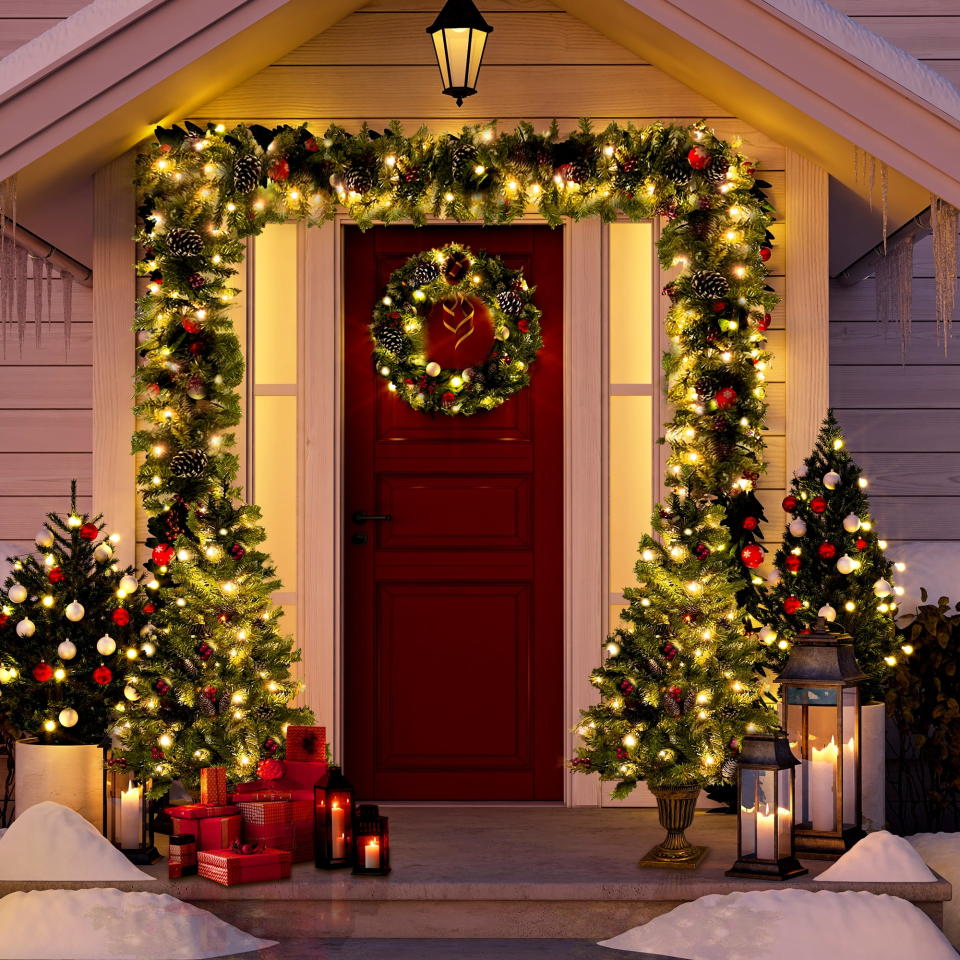 <p><a href="https://go.redirectingat.com?id=74968X1596630&url=https%3A%2F%2Fwww.walmart.com%2Fip%2FSESSLIFE-4pc-Christmas-Decoration-Set-2-Pre-lit-Trees-4ft-9ft-Garland-20in-Diameter-Wreath-Indoor-Outdoor-Home-Party-Office-Green-TE1972%2F479189799&sref=https%3A%2F%2Fwww.thepioneerwoman.com%2Fholidays-celebrations%2Fg45211938%2Fwalmart-christmas-decorations%2F" rel="nofollow noopener" target="_blank" data-ylk="slk:Shop Now;elm:context_link;itc:0;sec:content-canvas" class="link ">Shop Now</a></p><p>4-Piece Christmas Decoration Set</p><p>walmart.com</p><p>$168.99</p><span class="copyright">Walmart</span>
