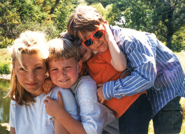 <p>courtesy tatum o'neal</p> Tatum O'Neal with her kids: Kevin, Emily, Sean, circa 1993-94.