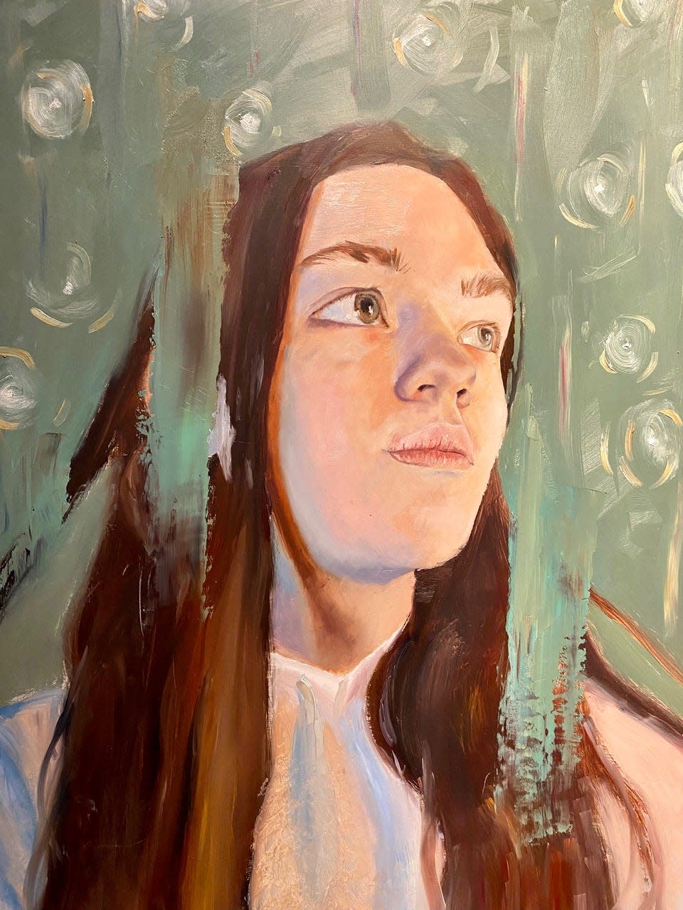 Lucy Crock, Self Portrait, Tuslaw High School, oil, 2022