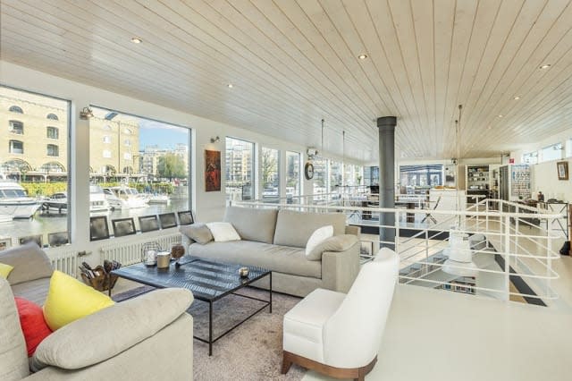 The interior of the Wapping barge.