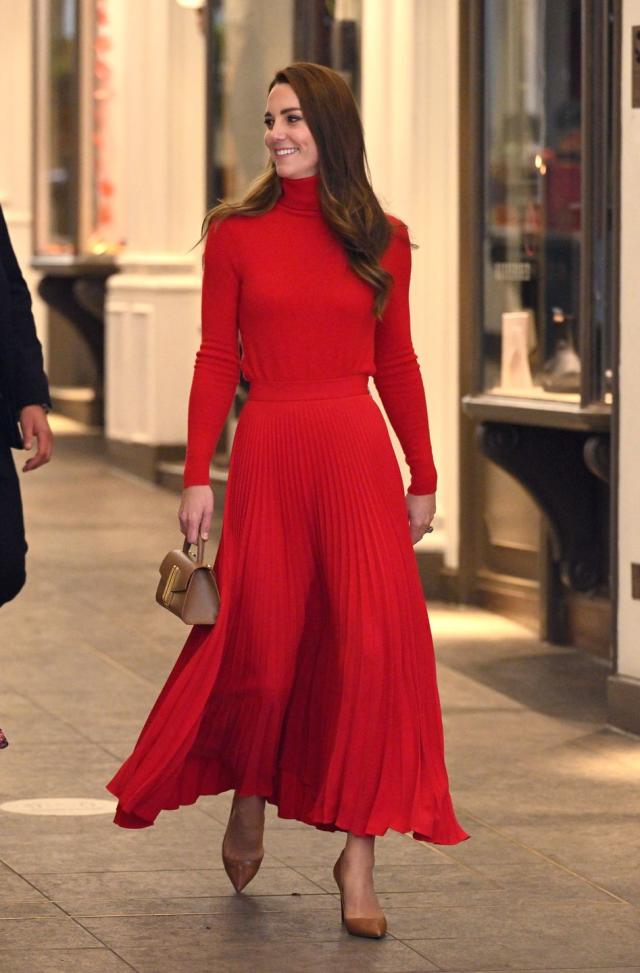 Kate Middleton's Ridley London Alicia Top with Tie Neck in Tangerine Silk