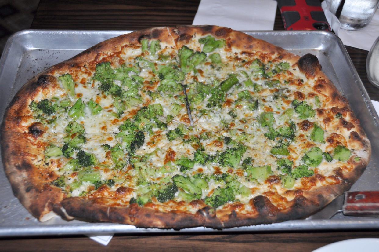 White broccoli pie from Nick's New Haven Pizza