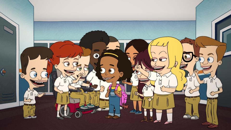 The black character of Missy, center, from the Netflix show "Big Mouth"