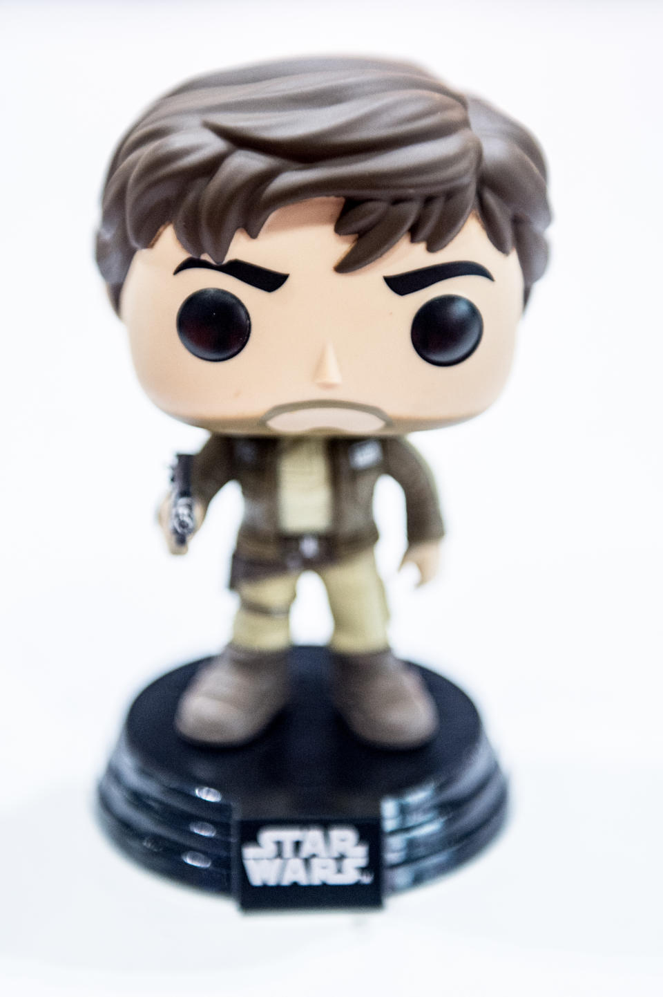 LONDON, ENGLAND - OCTOBER 28:  The Comic con exclusive Captain Cassain Andor from Star Wars Funko Pop only availabe at the show this weekend MCM London Comic Con at ExCel on October 28, 2016 in London, England.  (Photo by Ollie Millington/WireImage)