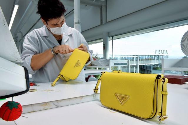 prada yellow bag nylon