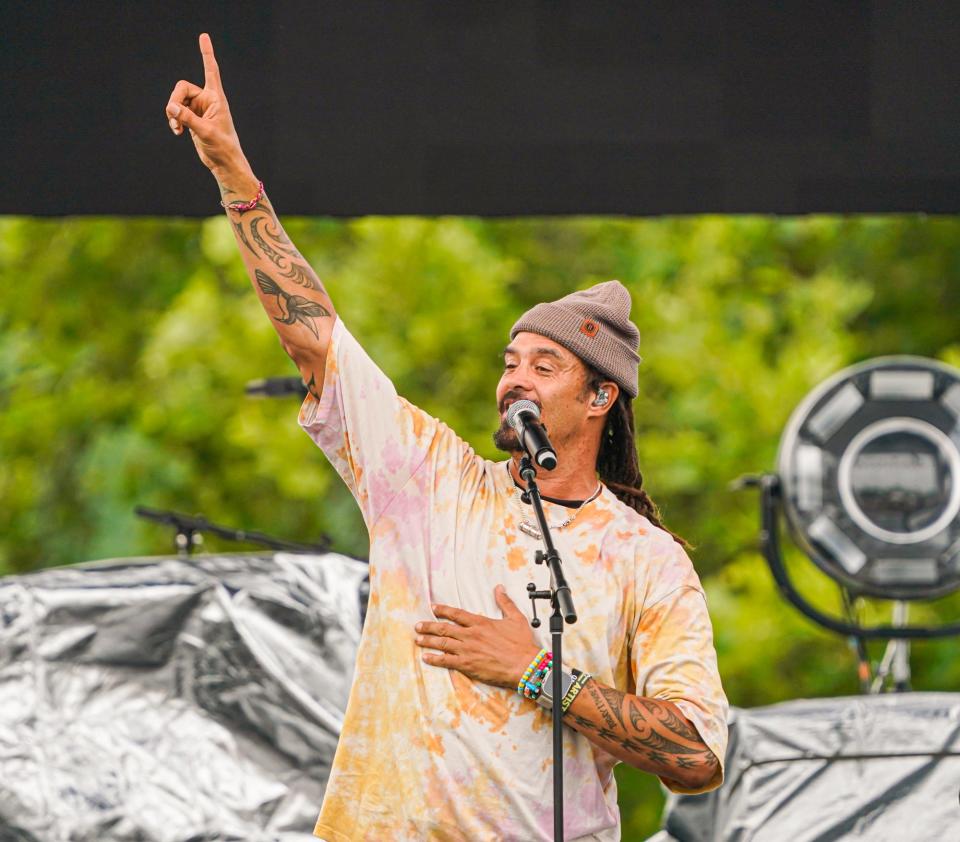 Michael Franti and Spearhead perform during day two of the Wonder Road music festival on Sunday, June 18th, 2023, at Garfield Park in Indianapolis. 