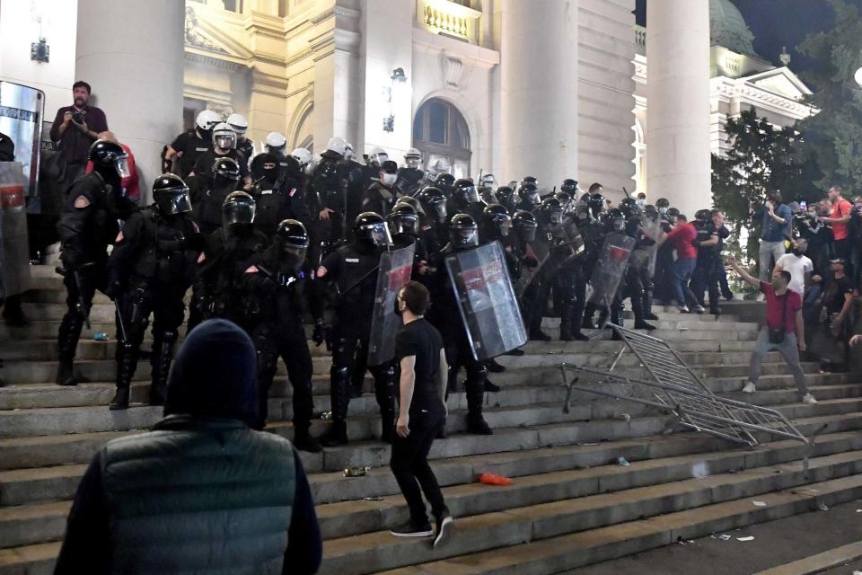 Police fired tear gas at protesters (AFP via Getty Images)