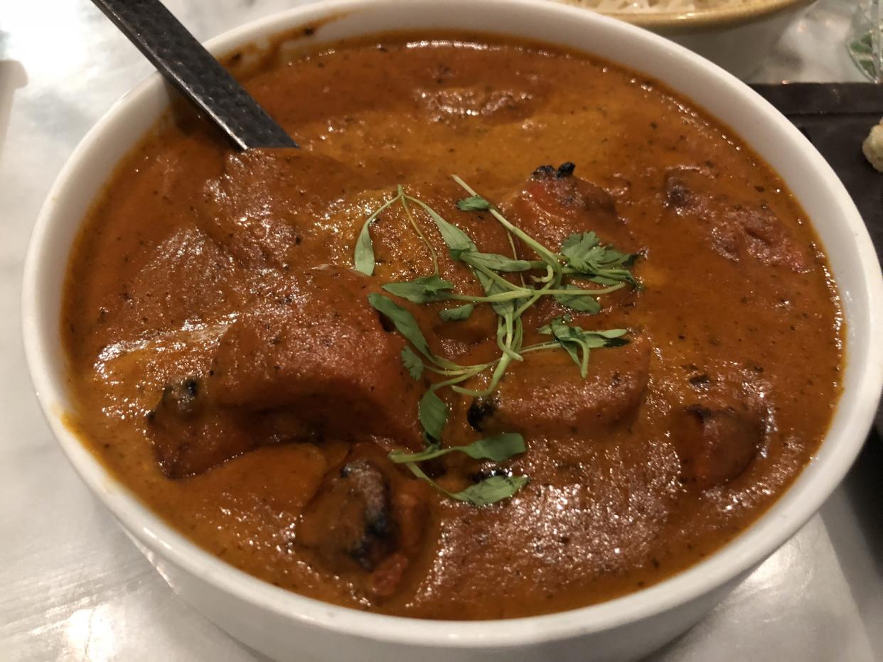 Butter chicken in tomato sauce with fenugreek at Karma Modern Indian in Washington, D.C.