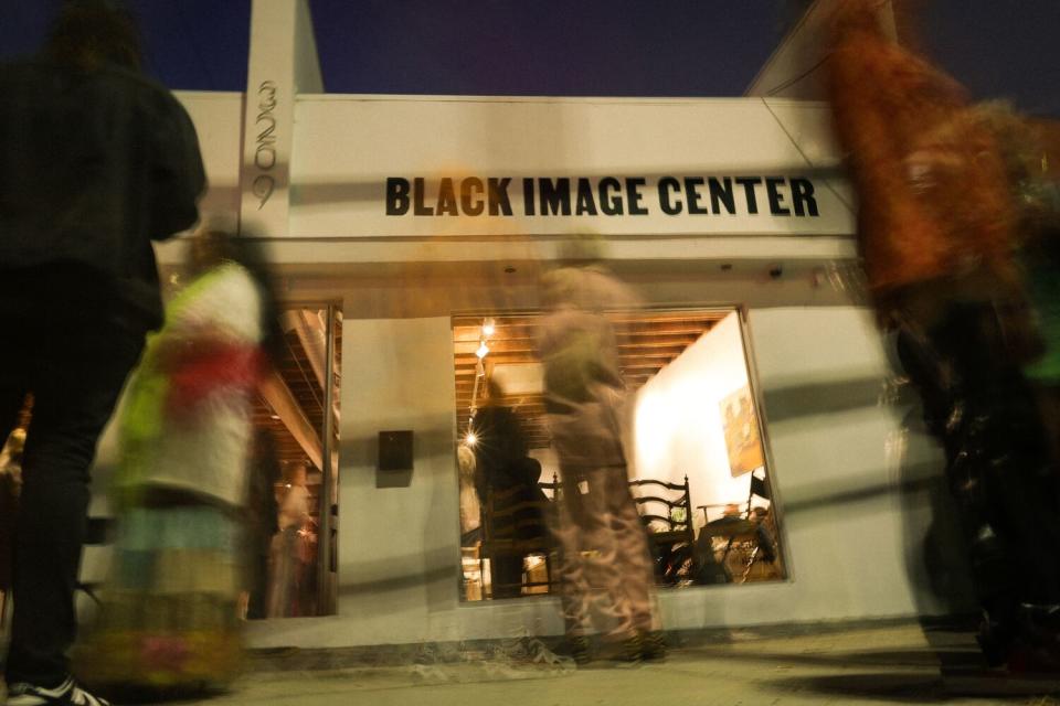 The front of a building that says "Black Image Center"
