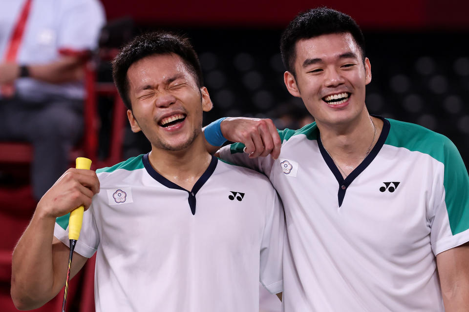 黃金男雙麟洋配—李洋、王齊麟。(Photo by Lintao Zhang/Getty Images)