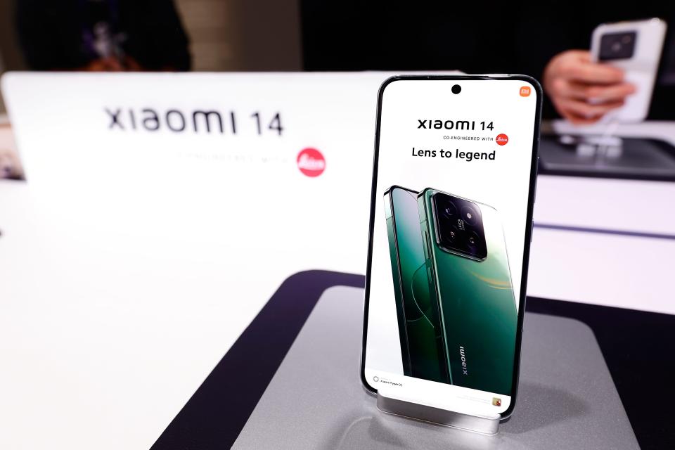 The Xiaomi 14 Ultra smartphone on display at the Mobile World Congress 2024 in Barcelona, Spain, on March 8, 2024.