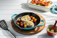 <p><strong>Le Creuset</strong></p><p>amazon.com</p><p><strong>$99.95</strong></p><p><a href="https://www.amazon.com/dp/B086H55ZC4?tag=syn-yahoo-20&ascsubtag=%5Bartid%7C2089.g.34775365%5Bsrc%7Cyahoo-us" rel="nofollow noopener" target="_blank" data-ylk="slk:BUY NOW;elm:context_link;itc:0;sec:content-canvas" class="link ">BUY NOW</a></p><p>Since you've been spending <em>so </em>much time in the kitchen, you might as well fill your cabinets with some top-tier pots and pans. Le Creuset has been the gold standard of cookware, and you can currently save big ($70!) on this grill, which comes in tons of fun colors, too. </p>