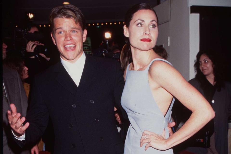 Matt Damon and Minnie Driver at the premiere of ‘Good Will Hunting’ in 1997 (Getty Images)