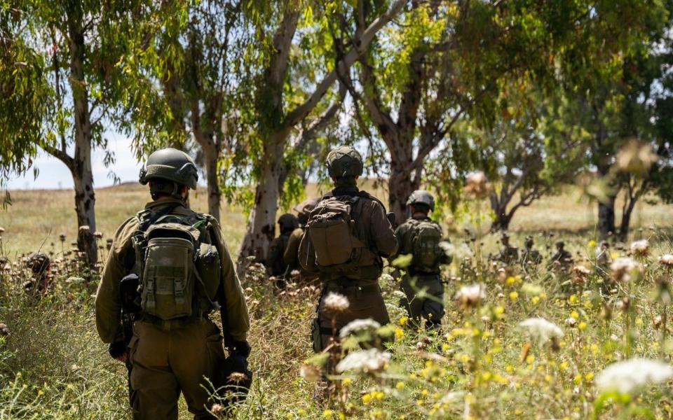 IDF handout photo shows Israeli soldiers in training as the country prepares for the possibility of war with Hezbollah in Lebanon.