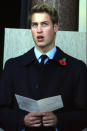 22 Years Old<br><br>Prince William sings at the annual Remembrance Day service on November 14, 2004 in London, England. After a brief service members of The Royal Family, politicans and former members of the armed services laid wreaths to remember Britain's war dead.