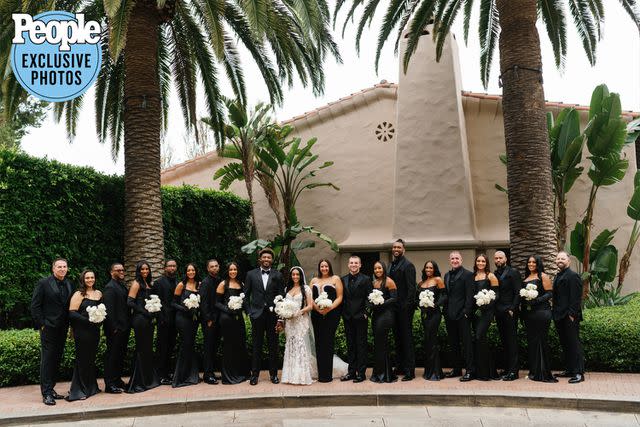 <p>Lisa Ziesing for Abby Jiu Photography</p> Marcus Smart and Maisa Hallum's bridal party and groomsmen