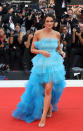 La<em> influencer </em>italiana defendió con mucho estilo un vestido asimétrico de Twinset que no era fácil de llevar. (Foto: Elisabetta A. Villa / Getty Images)