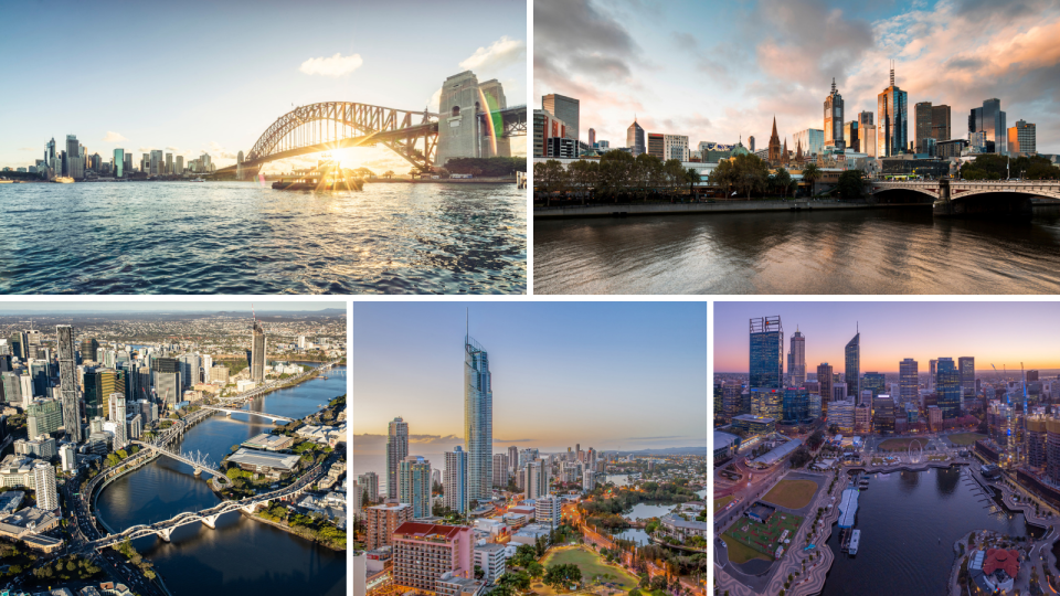 Can you tell which five Australian cities made the cut for the list of the world's fastest luxury property price growth? (Source: Getty)