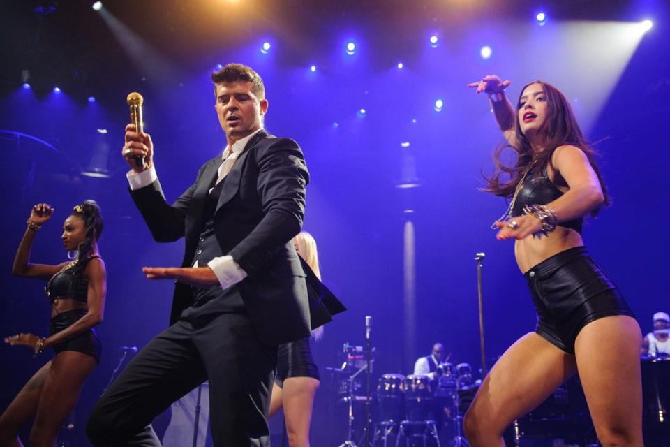 Blurred Lines: Robin Thicke's controversial chart-topper has been named the most downloaded track in the UK (Dominic Lipinski/PA Wire)