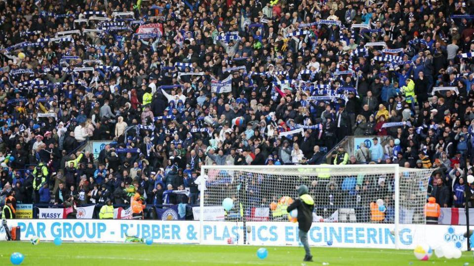 Leciester City fans at the King Power Stadium