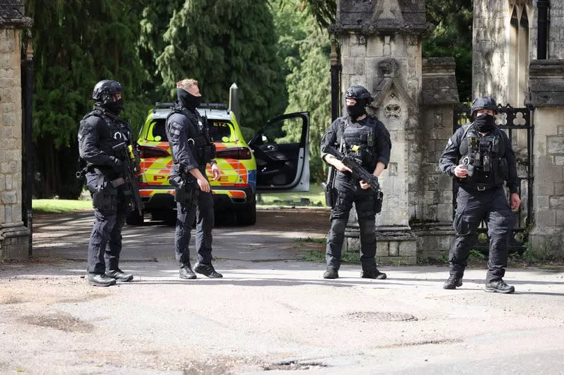 Armed police and paramedics attended Lavender Hill Cemetery