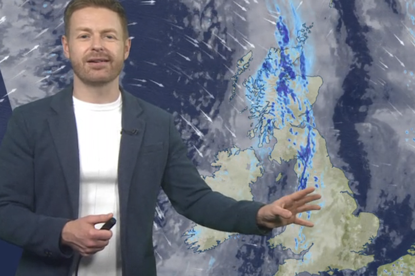 Tomasz Schafernaker delivering a weather report