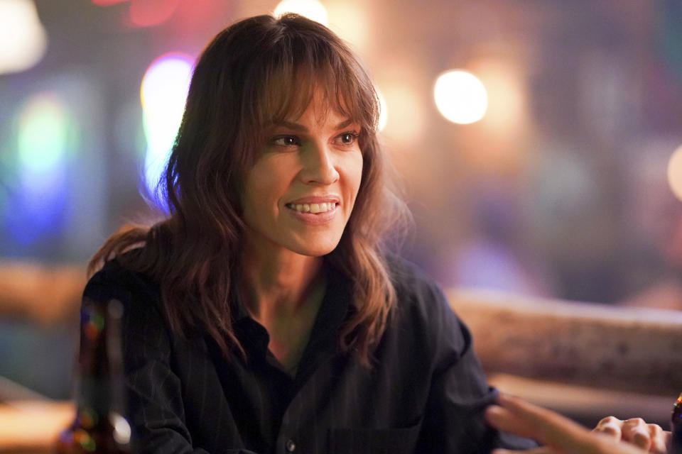 This image released by ABC shows Hilary Swank in a scene from the new series "Alaska." (Darko Sikman/ABC via AP)