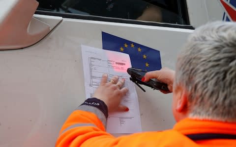 Brexit paperwork driving motorists  - Credit: PASCAL ROSSIGNOL /REUTERS 