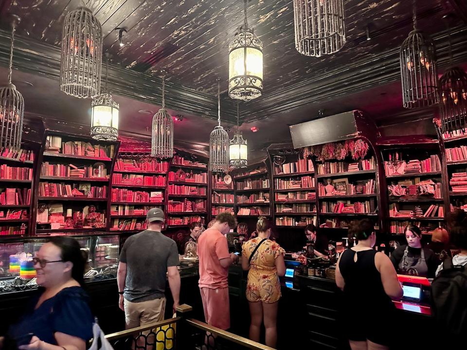 interior shot of gideon's bakehouse with people milling around