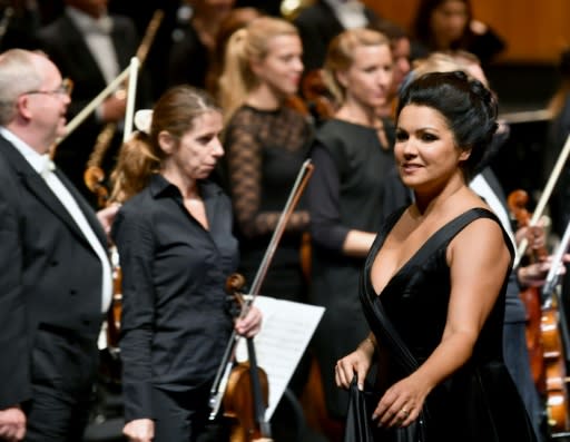 Netrebko at the premiere of "Adriana Lecouvreur" at the Salzburg Festival in Austria last month. She cancelled a second performace because of fatigue