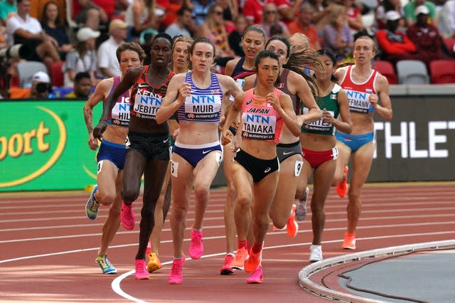 Laura Muir competing at the World Athletics Championships
