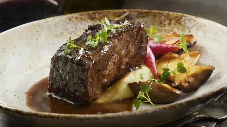 Boneless short rib on plate