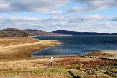 The reservoir in Round Valley State Park attracts swimmers, boaters, fishermen, picnickers and campers to its scenic shore