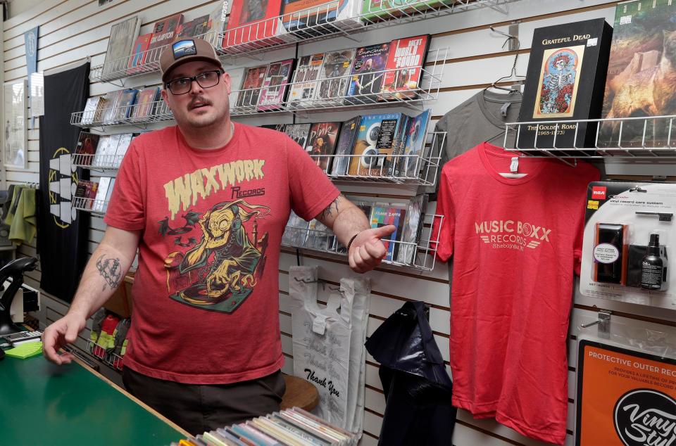 Owner John Selak at the Music Boxx Records, Tuesday, August 2, 2022, in Sheboygan, Wis.