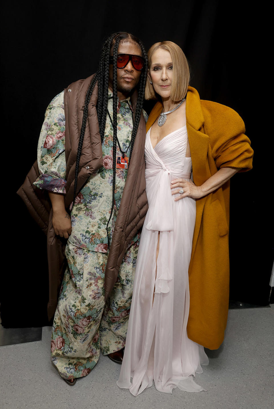 Law Roach and Celine Dion at the Grammys.