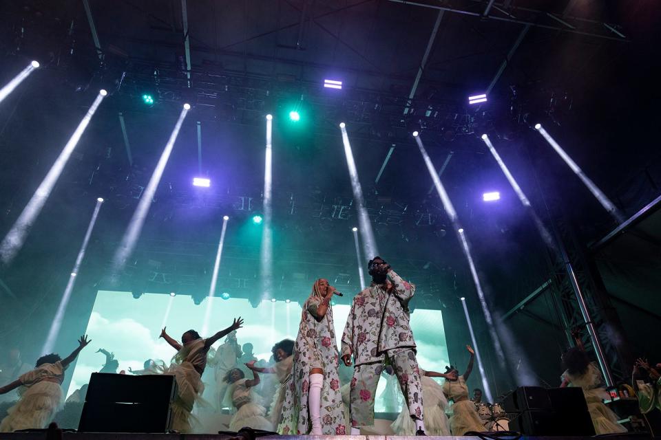 Martica "Fat" Nwigwe and Tobe Nwigwe perform on the Barton Springs stage during day two of weekend two of Austin City Limits Music Festival on Saturday, Oct. 15, 2022. 