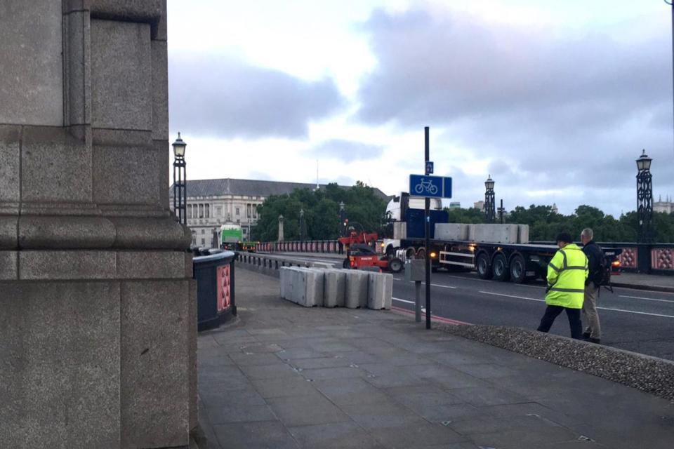 The new security barriers were installed overnight (@silvesterldn)