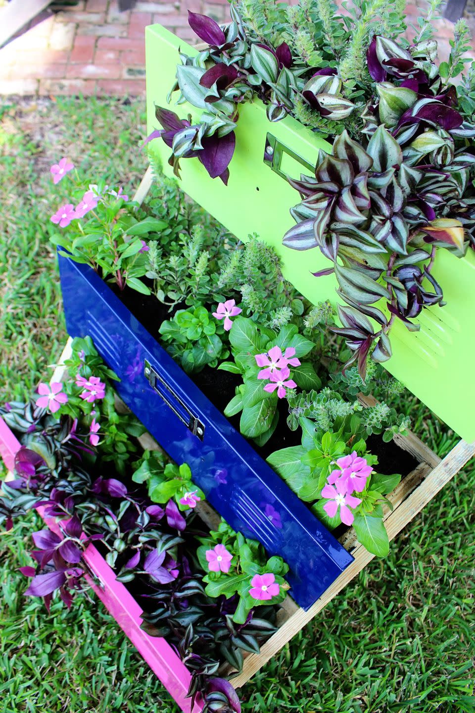 locker drawer diy planters