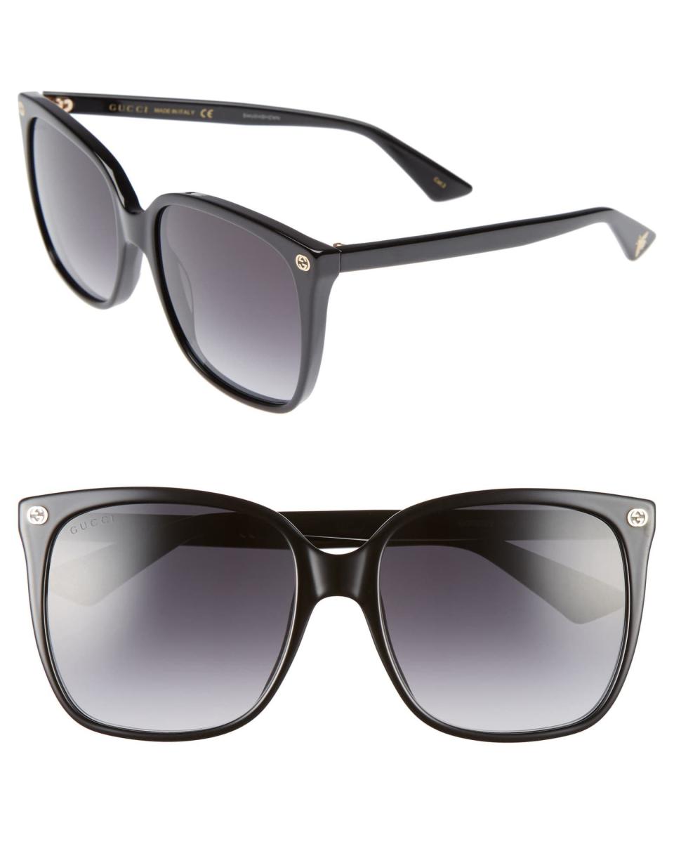 Gucci 57mm Square Sunglasses. Image via Nordstrom.