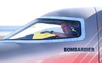 Bruce Best cleans the cockpit inside the mockup of Bombardier’s Learjet Liberty 75 at the National Business Aviation Association (NBAA) exhibition in Las Vegas