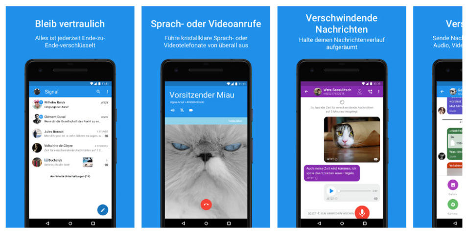 Der kostenfreie Messenger wird schon seit rund zehn Jahren von der nichtkommerziellen Organisation Open Whisper Systems betrieben. (Bild: Google Play)