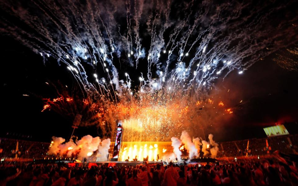 Fireworks erupted as Ozzy Osbourne performed on stage - PA