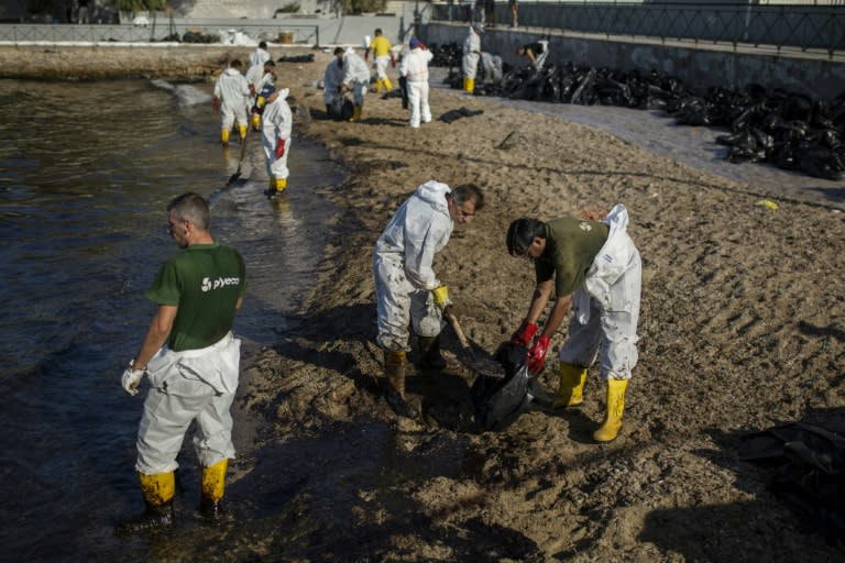 Greek officials say every available resource has been deployed to clean up the oil spill within "20-25 days"